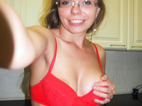 Brunette Teacher With Glasses Shows Off Her Boobs