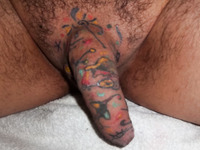 Male genital tattoo