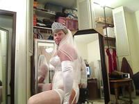 HEATH GRUSSING = My Slave in BRIDAL SATIN FREDERICKS OF HOLLYWOOD Hook and Eye Corset