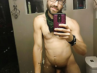 Naked man hanging dong